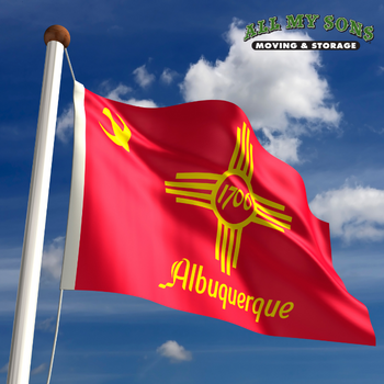 red and yellow albuquerque city flag